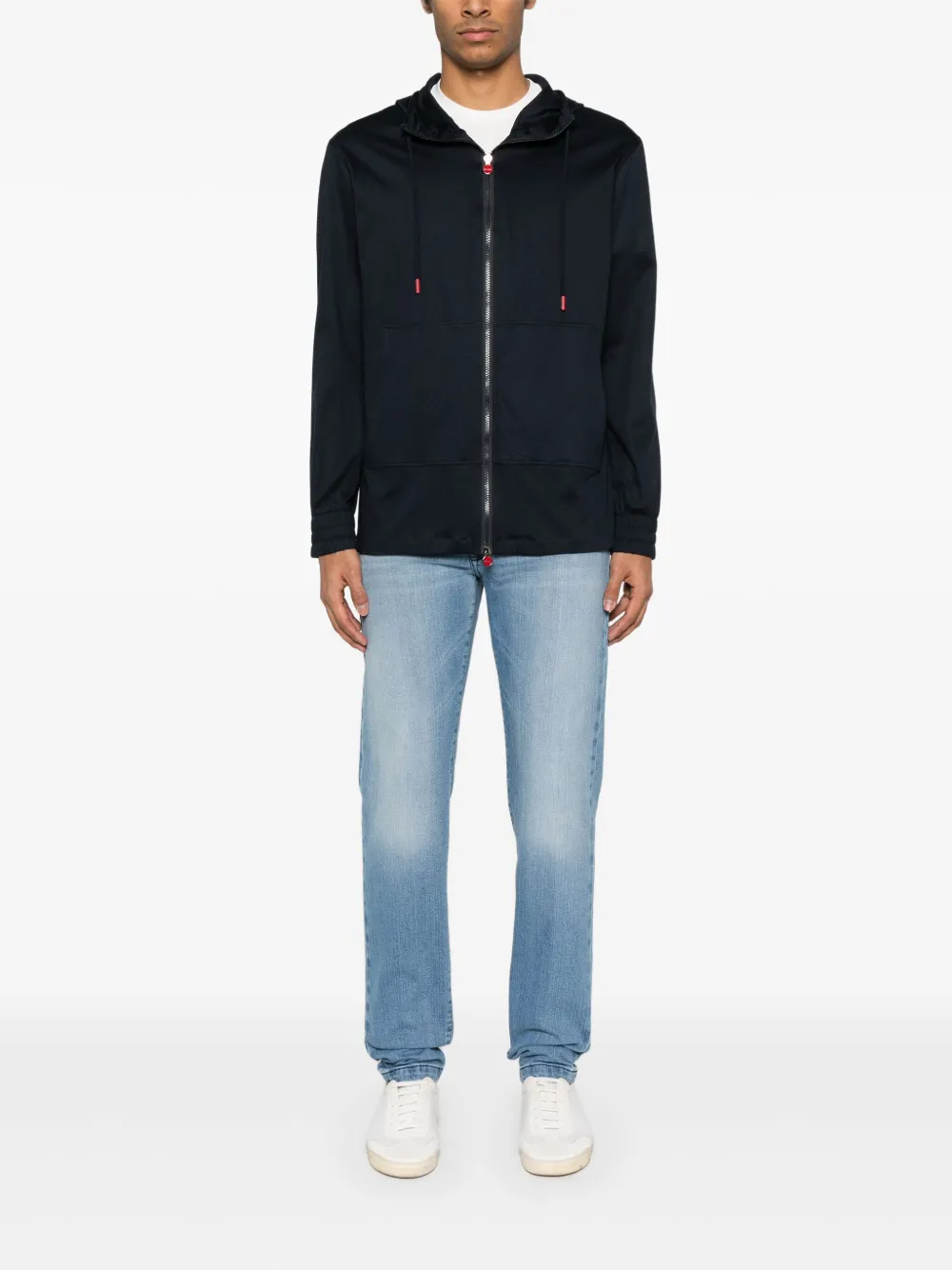 Kiton Jeans met logopatch - Blauw