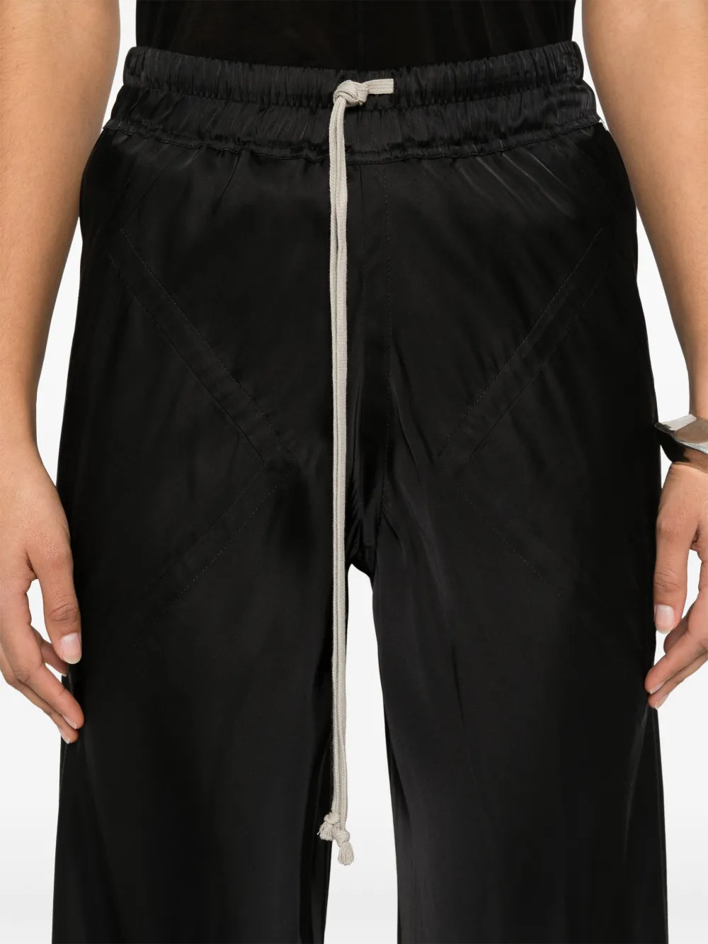 Shop Rick Owens Bias Trousers In Black