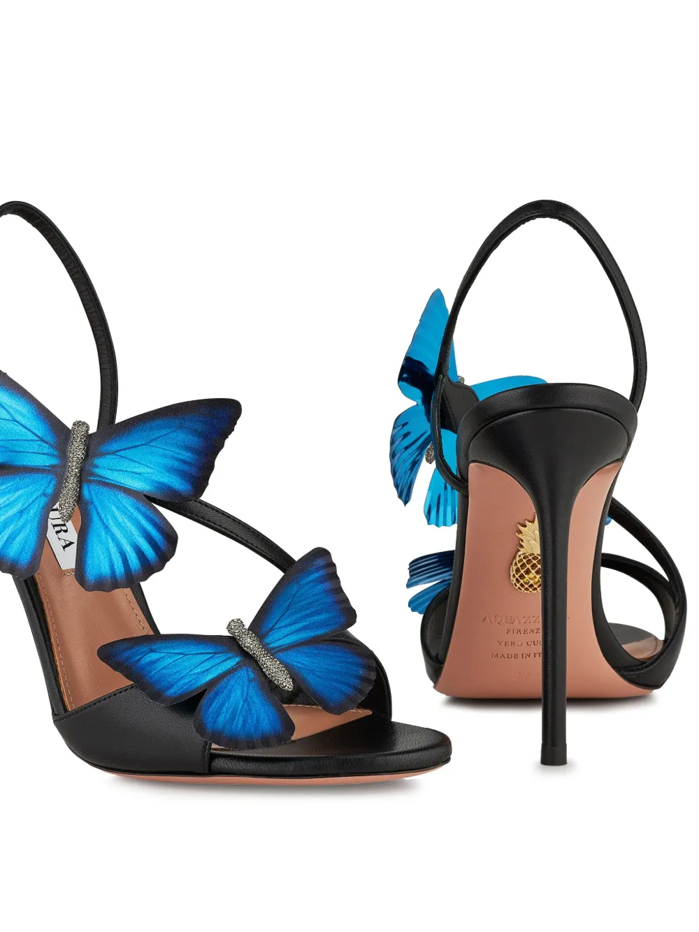 Aquazzura 105 mm Babylon sandalen Zwart