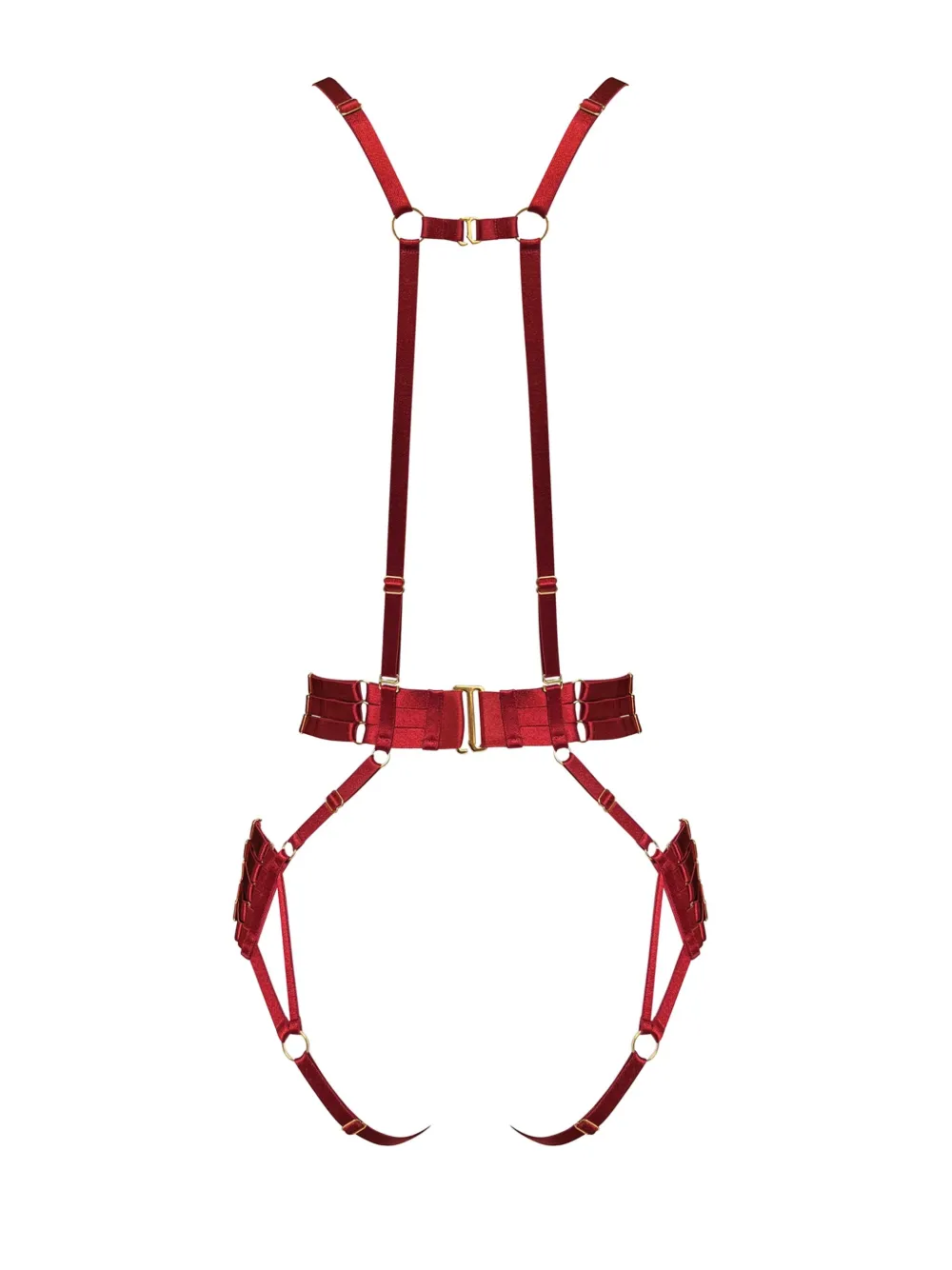 Bordelle Harnas met bandje - Rood