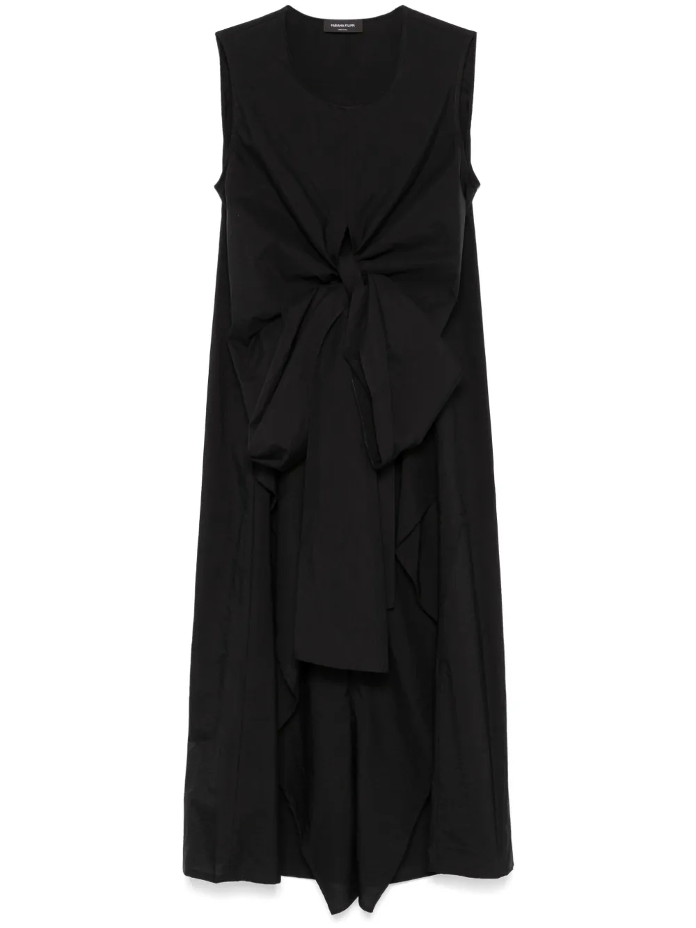 Shop Fabiana Filippi Tied-waist Midi Dress In Black
