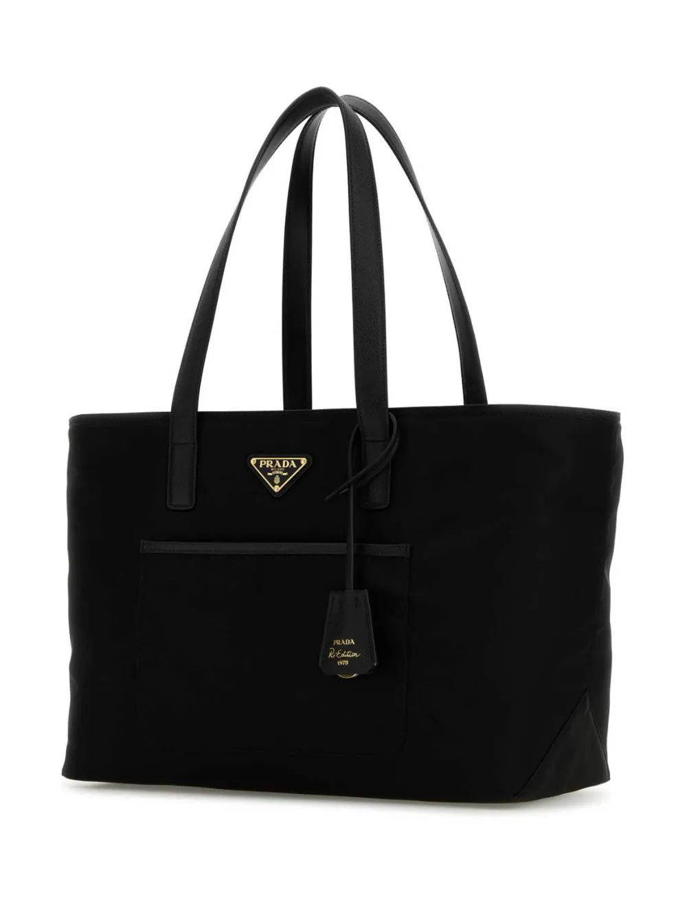 Prada Re-edition 1978 Medium Re-nylon And Saffiano Leather Tote Bag In Black