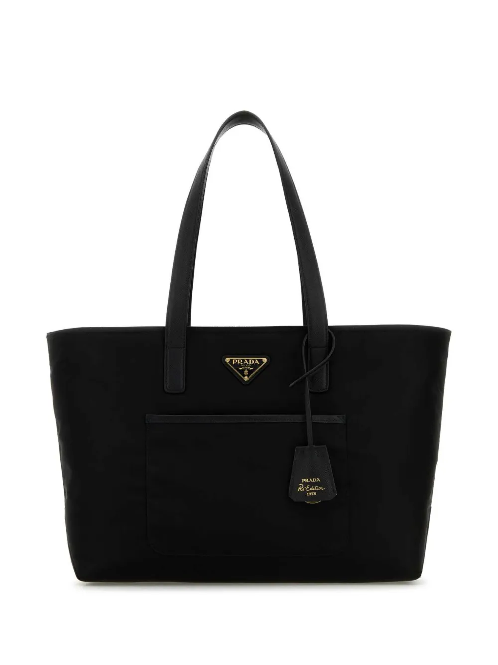 Prada Re-edition 1978 Medium Re-nylon And Saffiano Leather Tote Bag In Black