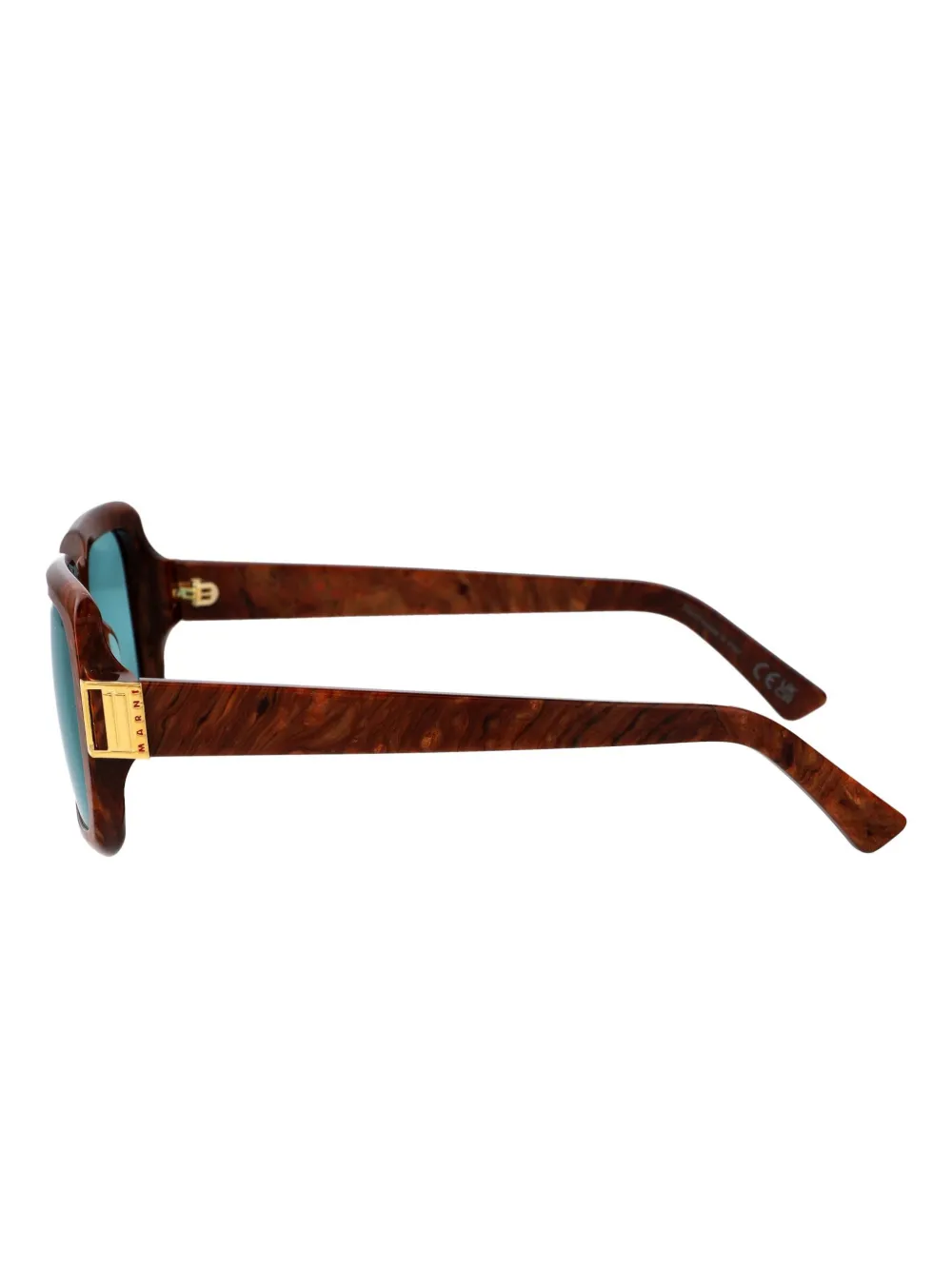 Marni Eyewear Zonnebril met gegraveerd logo Bruin