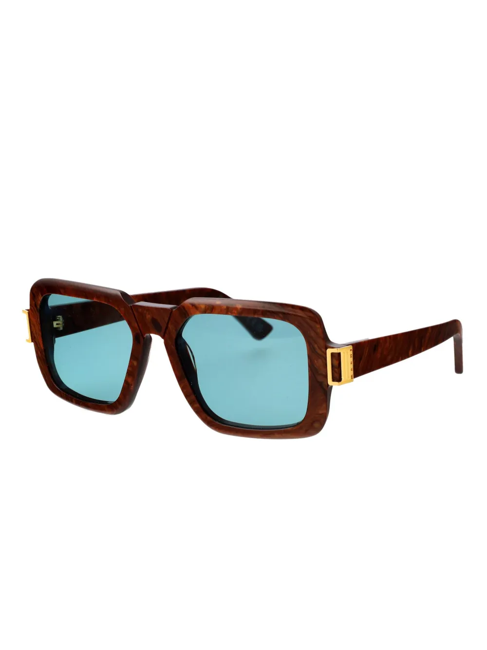 Marni Eyewear logo-engraved sunglasses - Bruin