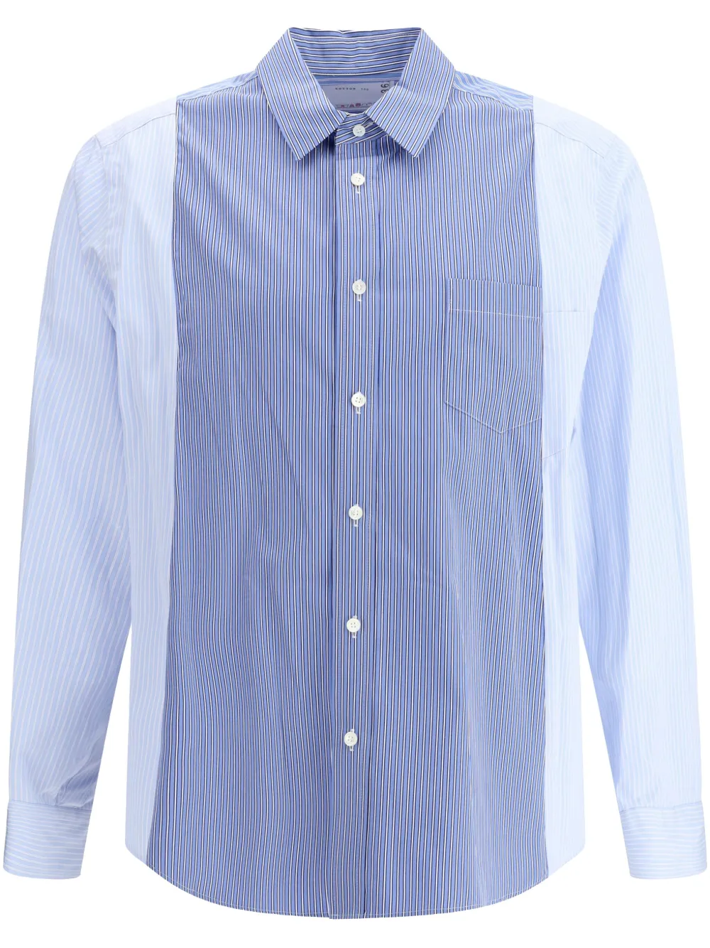 sacai mixed stripes shirt | Blue | Image 1
