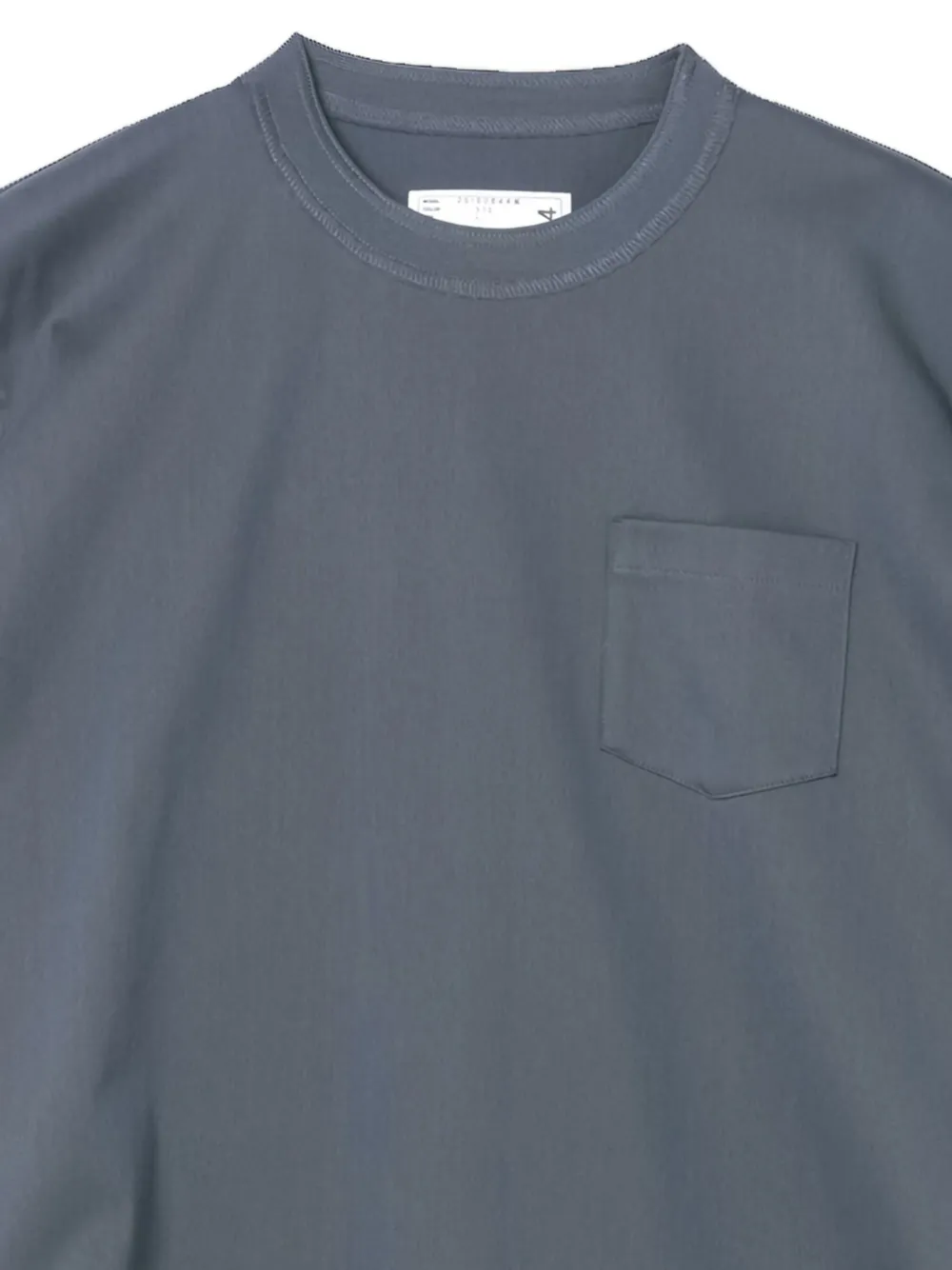 Sacai Jersey T-shirt met zak en vlakken - Grijs