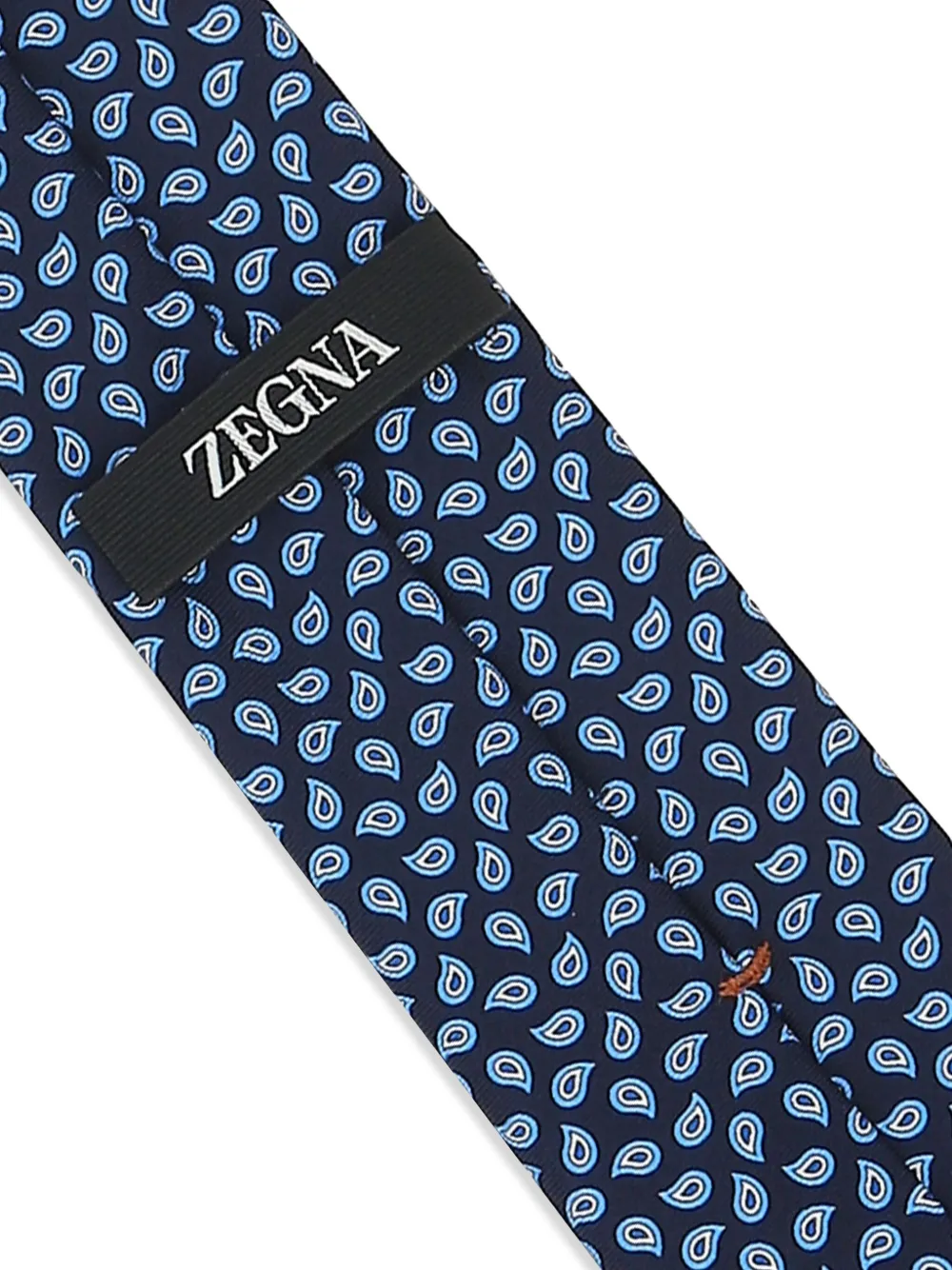 Zegna patterned-jacquard silk tie - Blauw