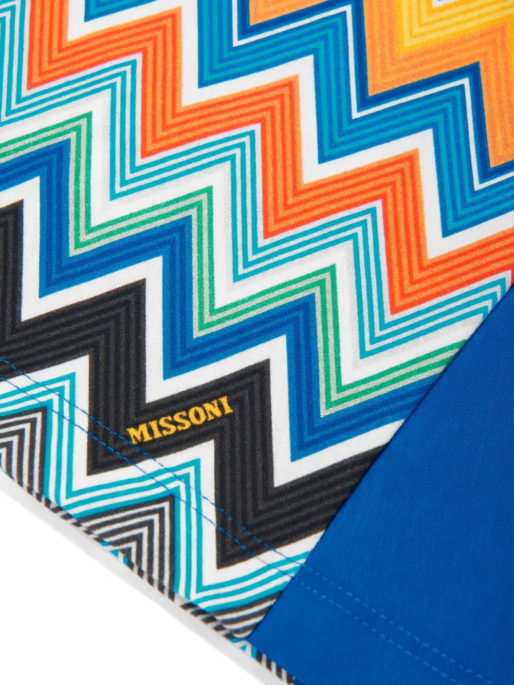 Missoni Kids T-shirt met zigzagprint Blauw