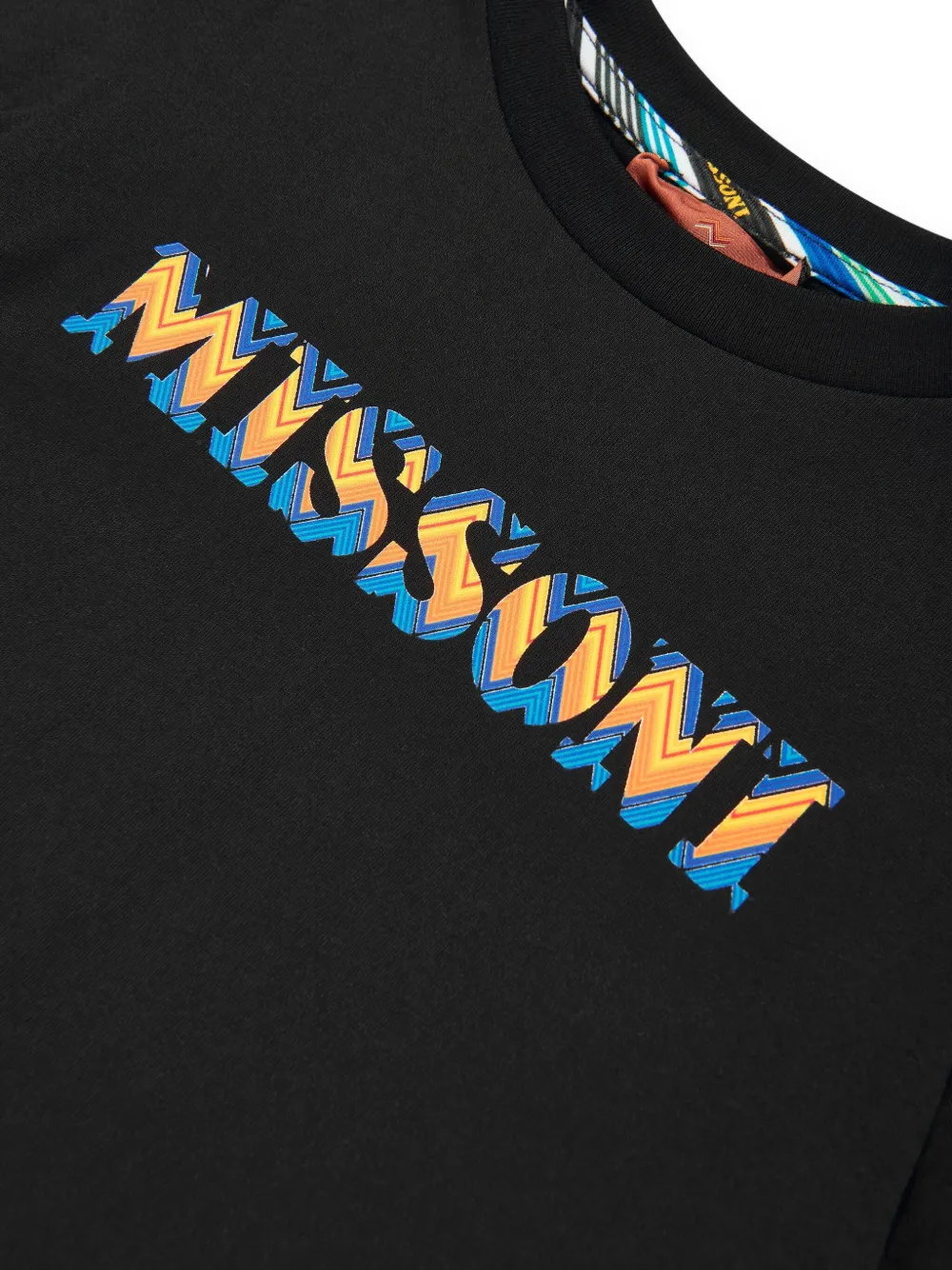 Missoni Kids T-shirt met zigzagprint Zwart