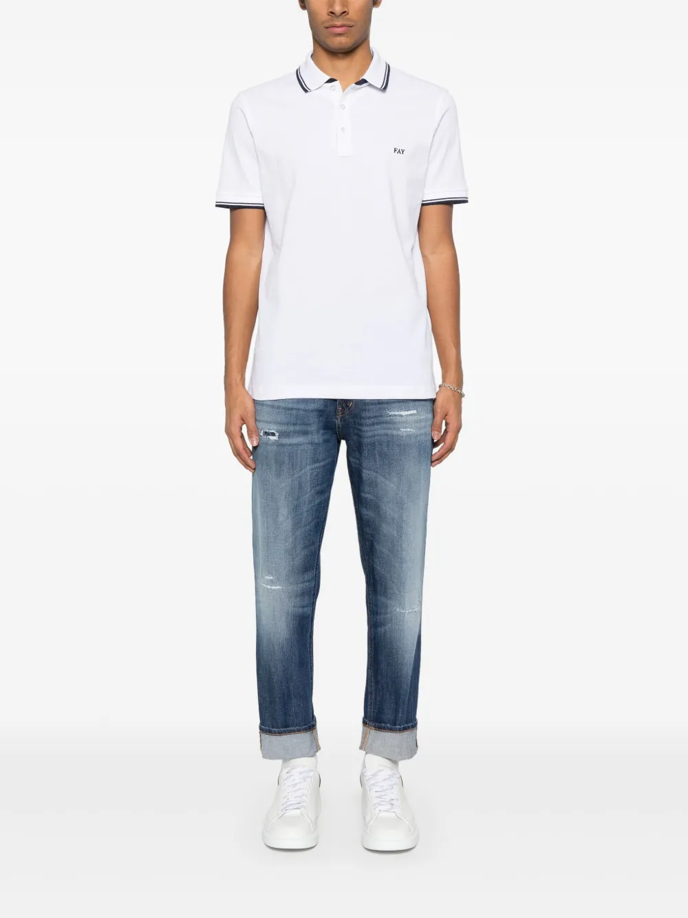 Fay Piqué poloshirt - Wit