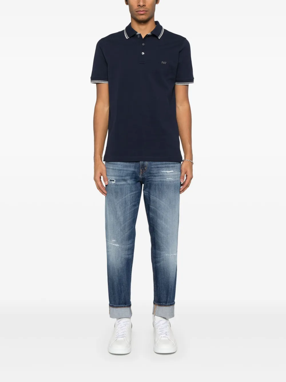 Fay Piqué poloshirt - Blauw