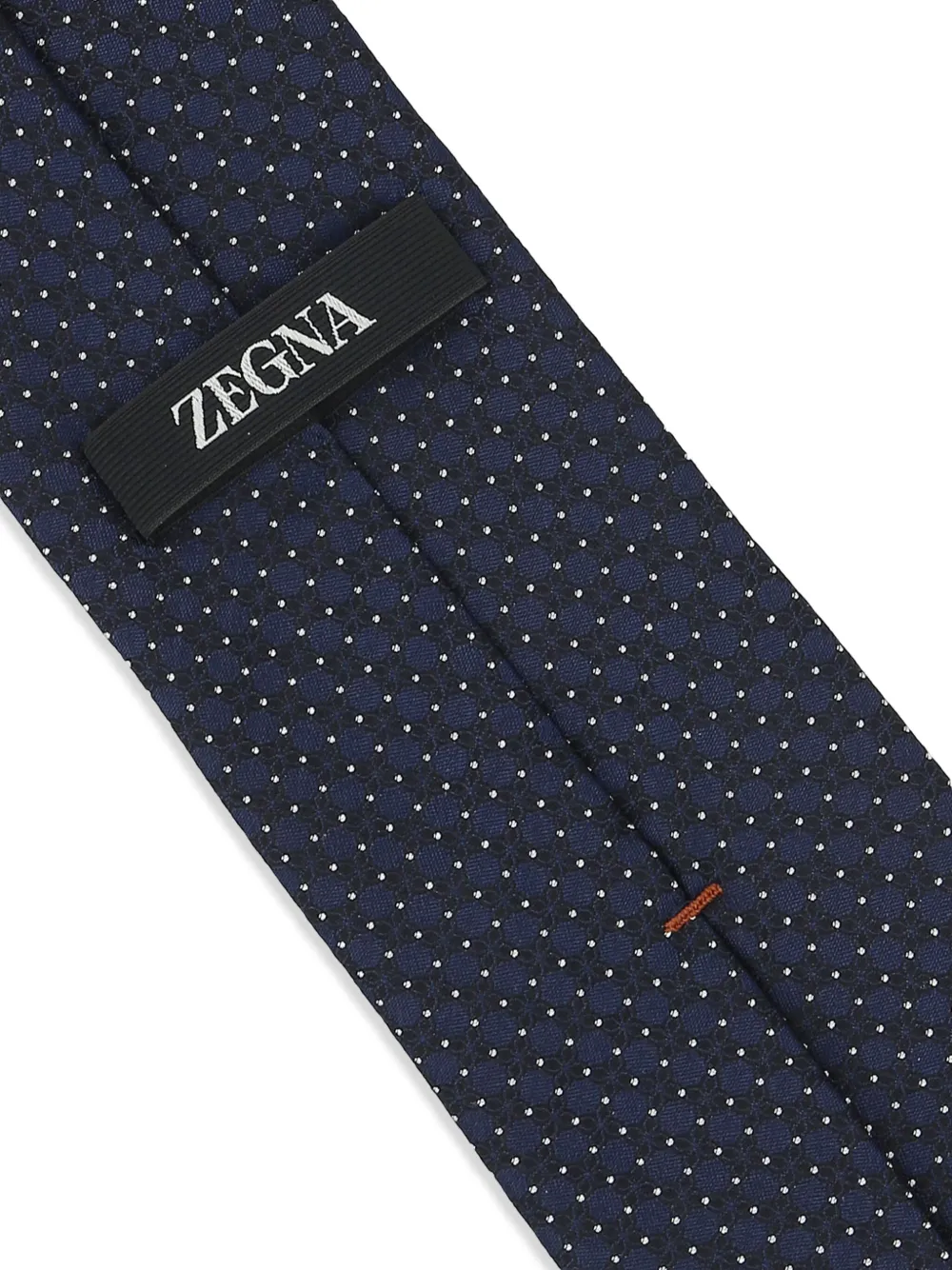 Zegna patterned-jacquard silk tie - Blauw