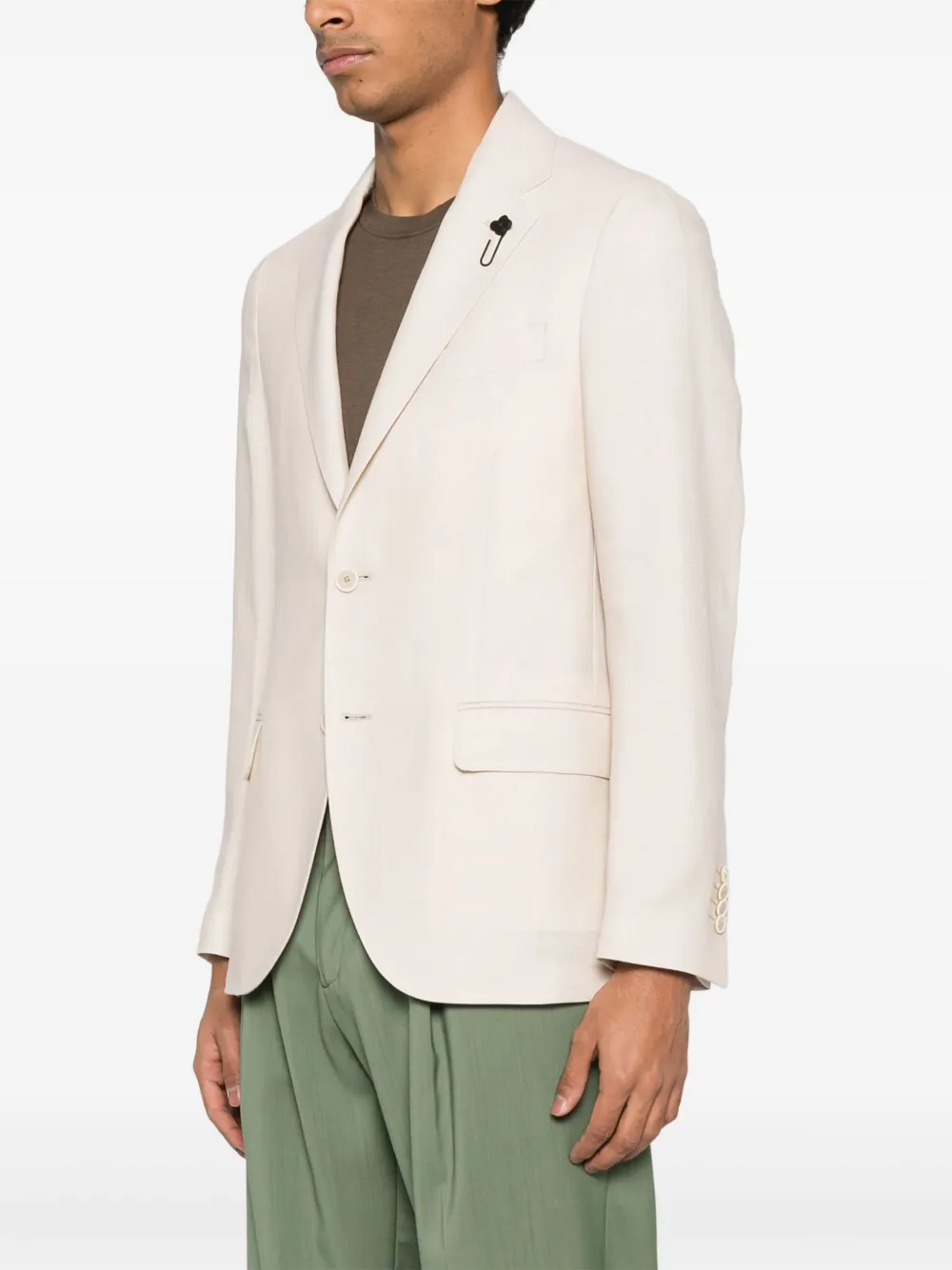 Lardini Blazer met enkele rij knopen Beige