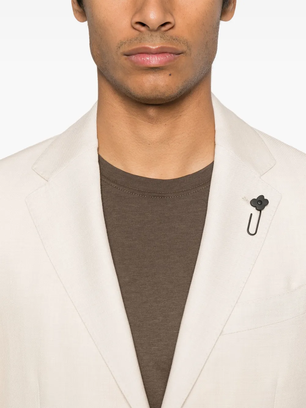 Lardini Blazer met enkele rij knopen Beige