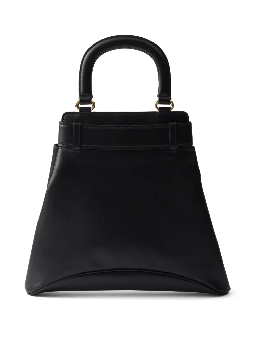 Prada Leren shopper met logo - Zwart