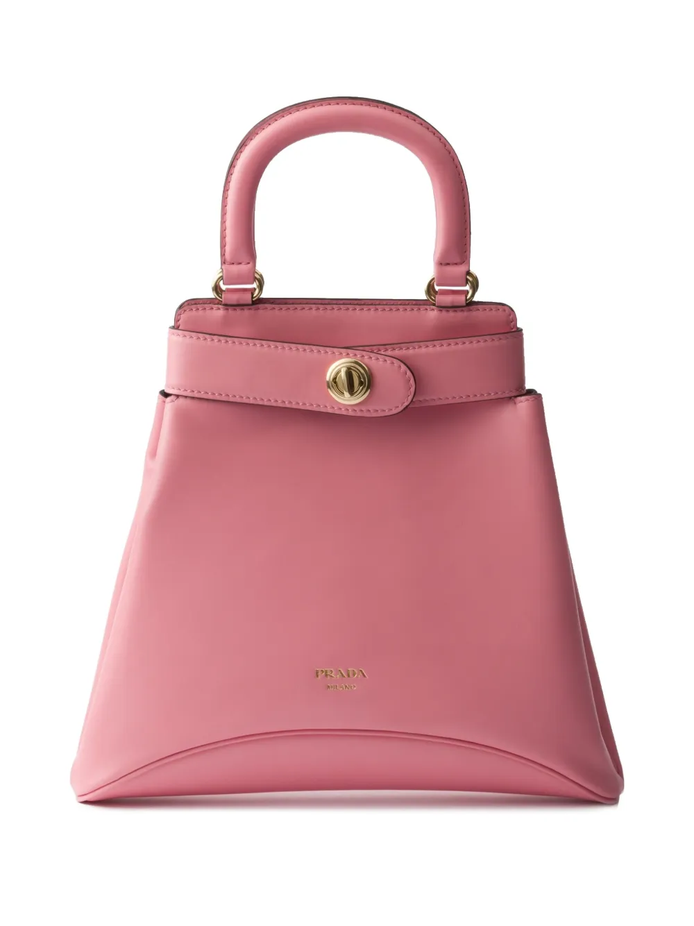 Prada Leren shopper met logo Roze