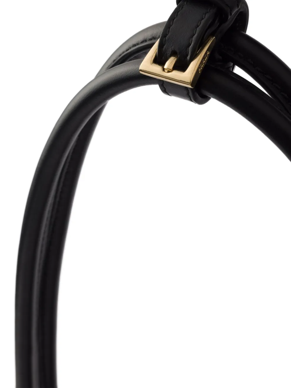 Prada Leren shopper met logo Zwart