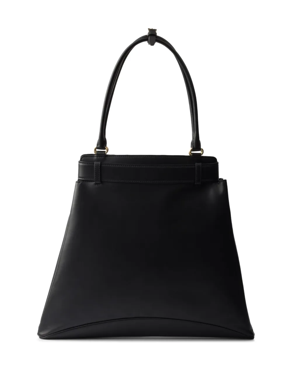 Prada Leren shopper met logo - Zwart