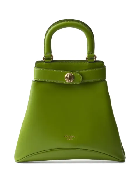 Prada logo-stamp leather tote bag 