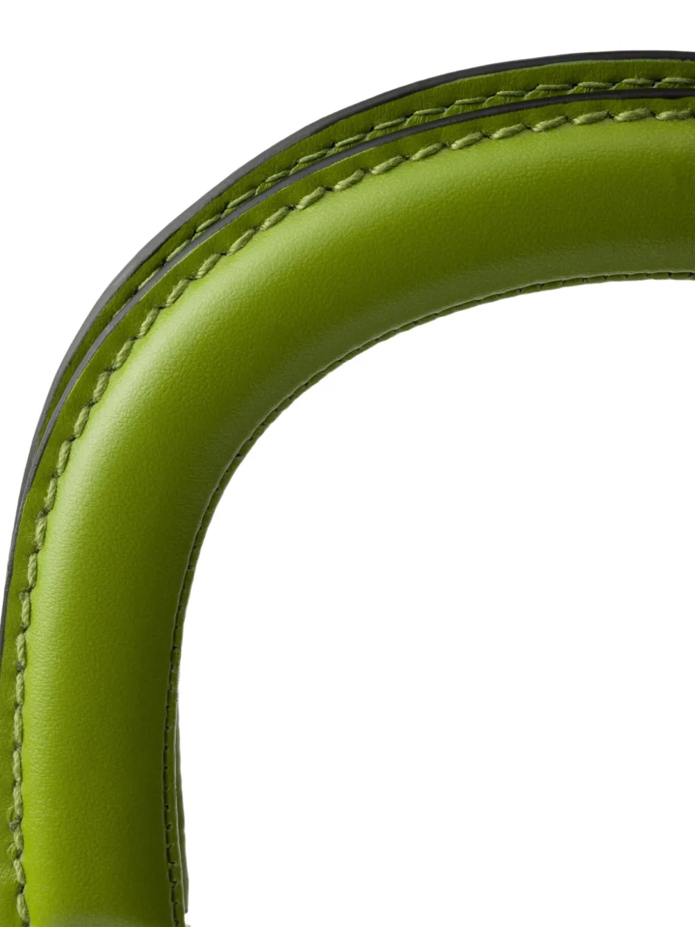 Prada Leren shopper met logo Groen