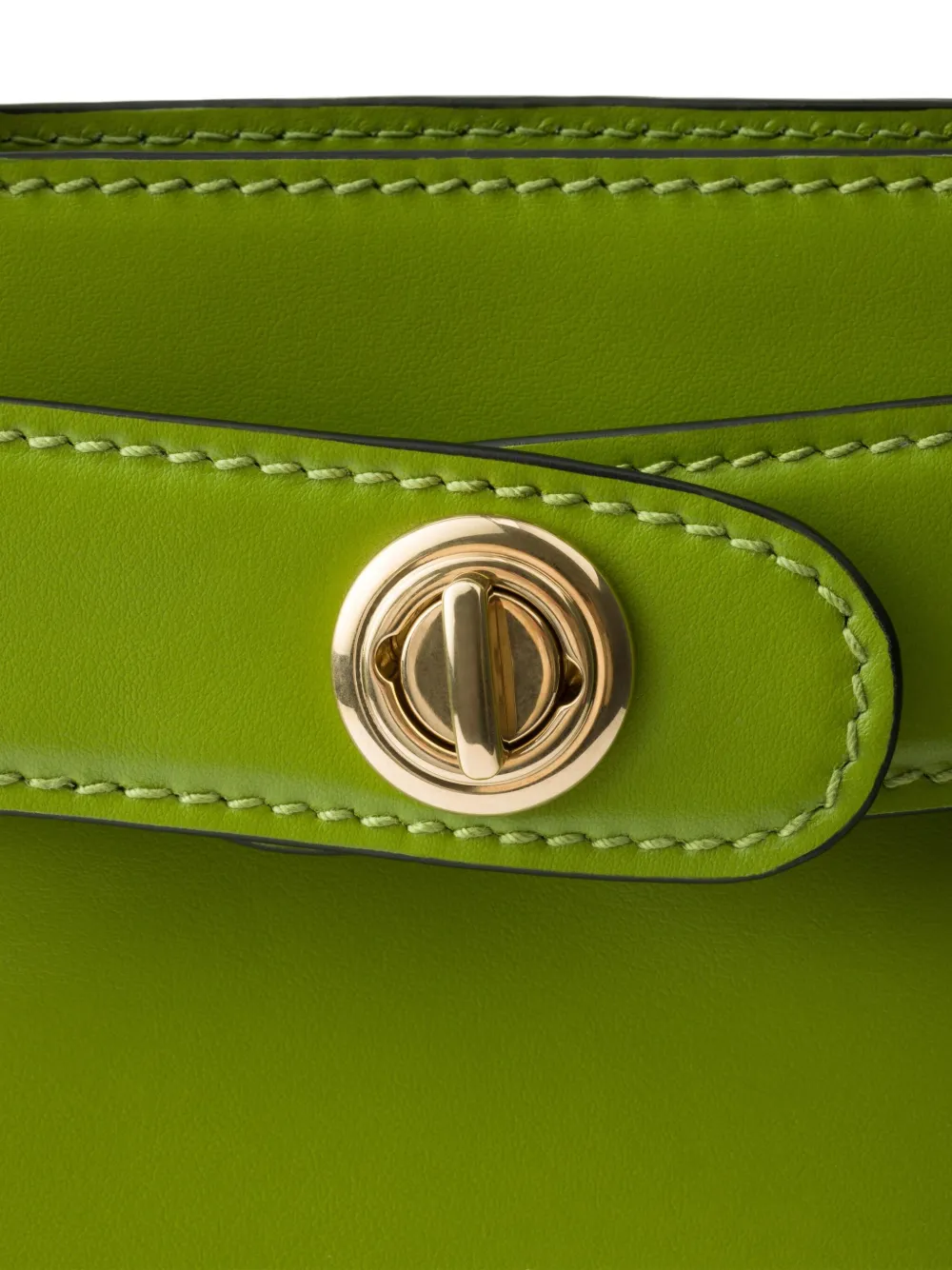 Prada Leren shopper met logo Groen