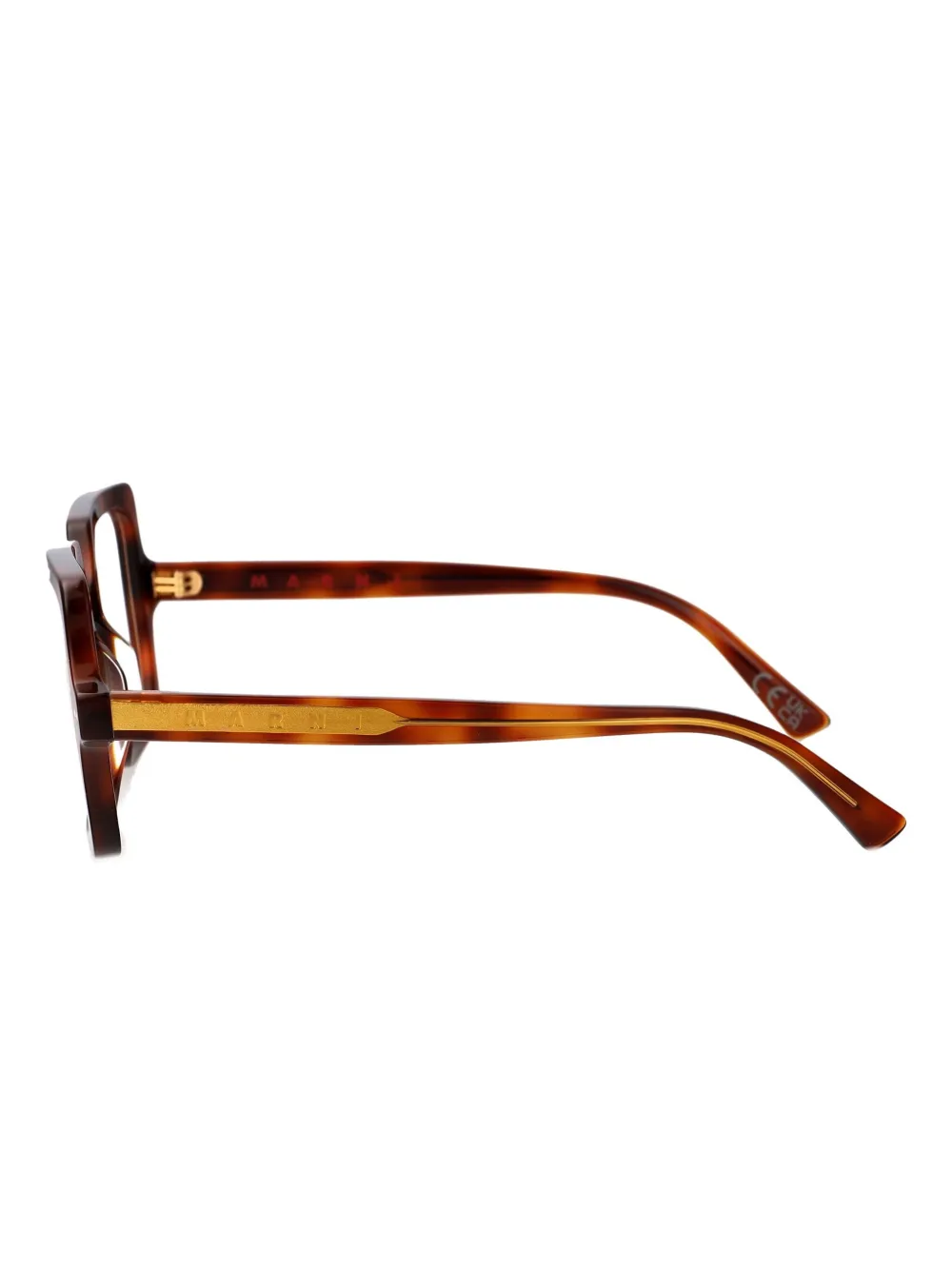 Marni Eyewear Bril met gegraveerd logo Bruin