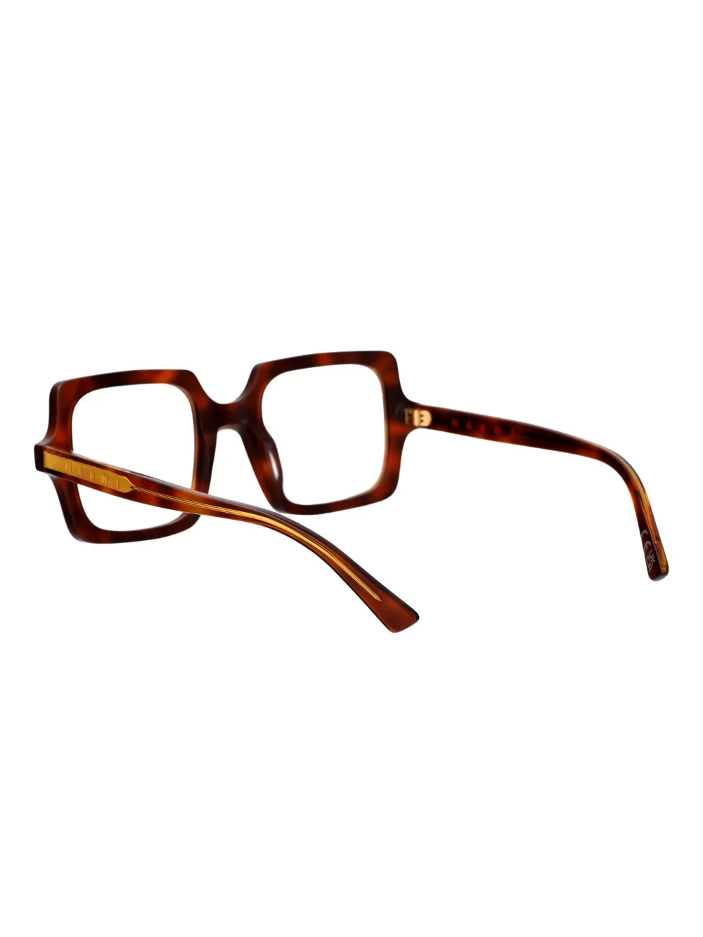 Marni Eyewear Bril met gegraveerd logo Bruin