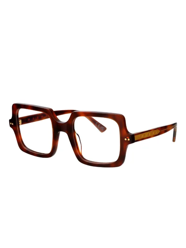 Marni Eyewear ロゴエングレーブ 眼鏡フレーム | ブラウン | FARFETCH JP