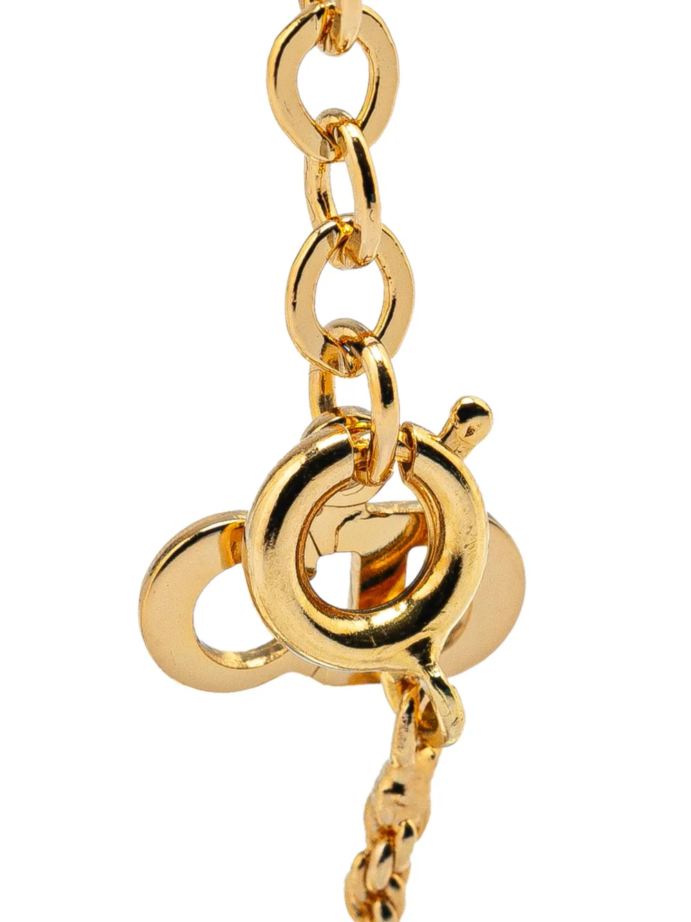 Christian Dior Pre-Owned 20th Century Gold Plated CD Logo Round Pendant Necklace costume necklace - Goud