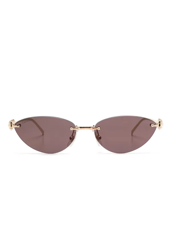Cartier Eyewear Clash Sunglasses in Gold