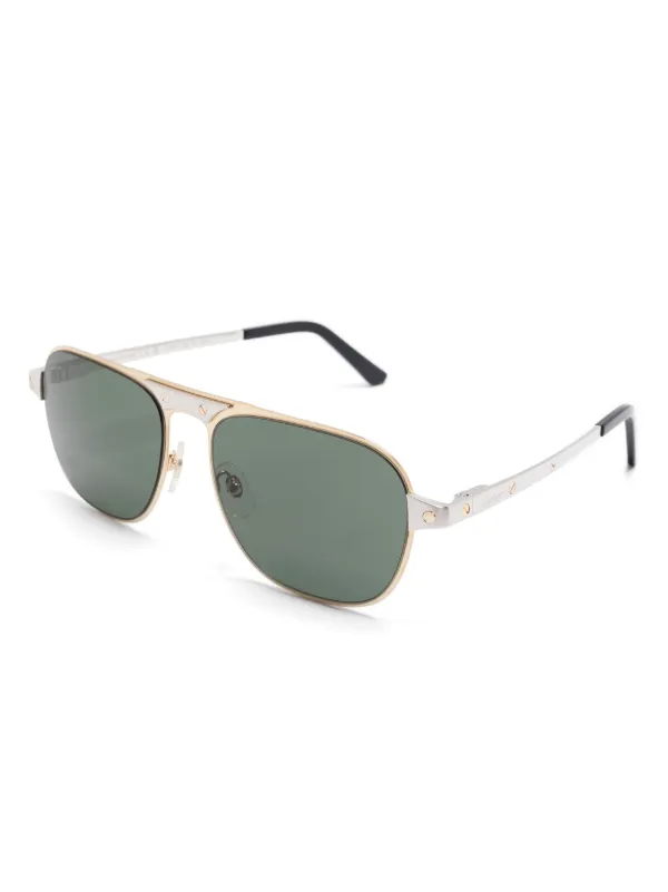 Cartier Eyewear Santos De Cartier geometric-frame Sunglasses  display picture 3