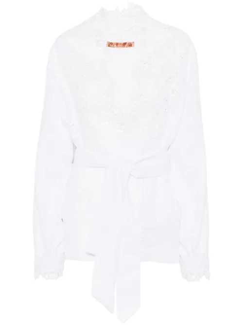 Blouse à détail en dentelle - Ermanno Scervino - Modalova