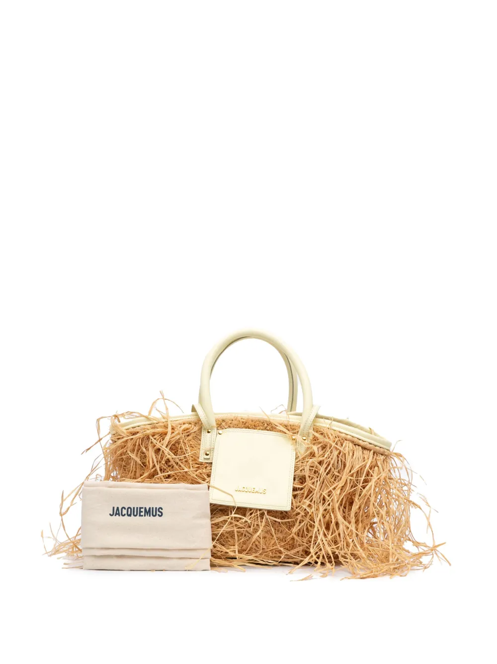 Jacquemus Pre-Owned 2023-2024 Raffia Le Panier Soleil satchel - Bruin