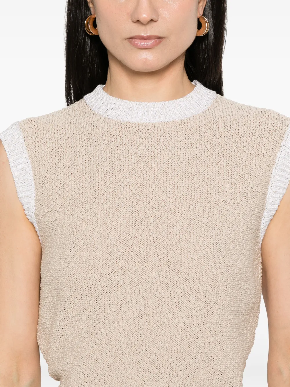 Peserico Fijngebreide top Beige