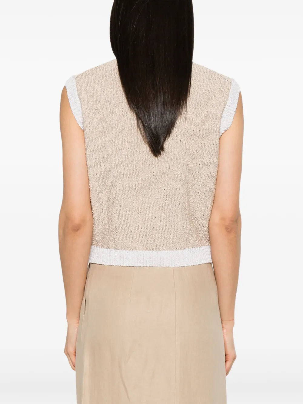 Peserico Fijngebreide top Beige