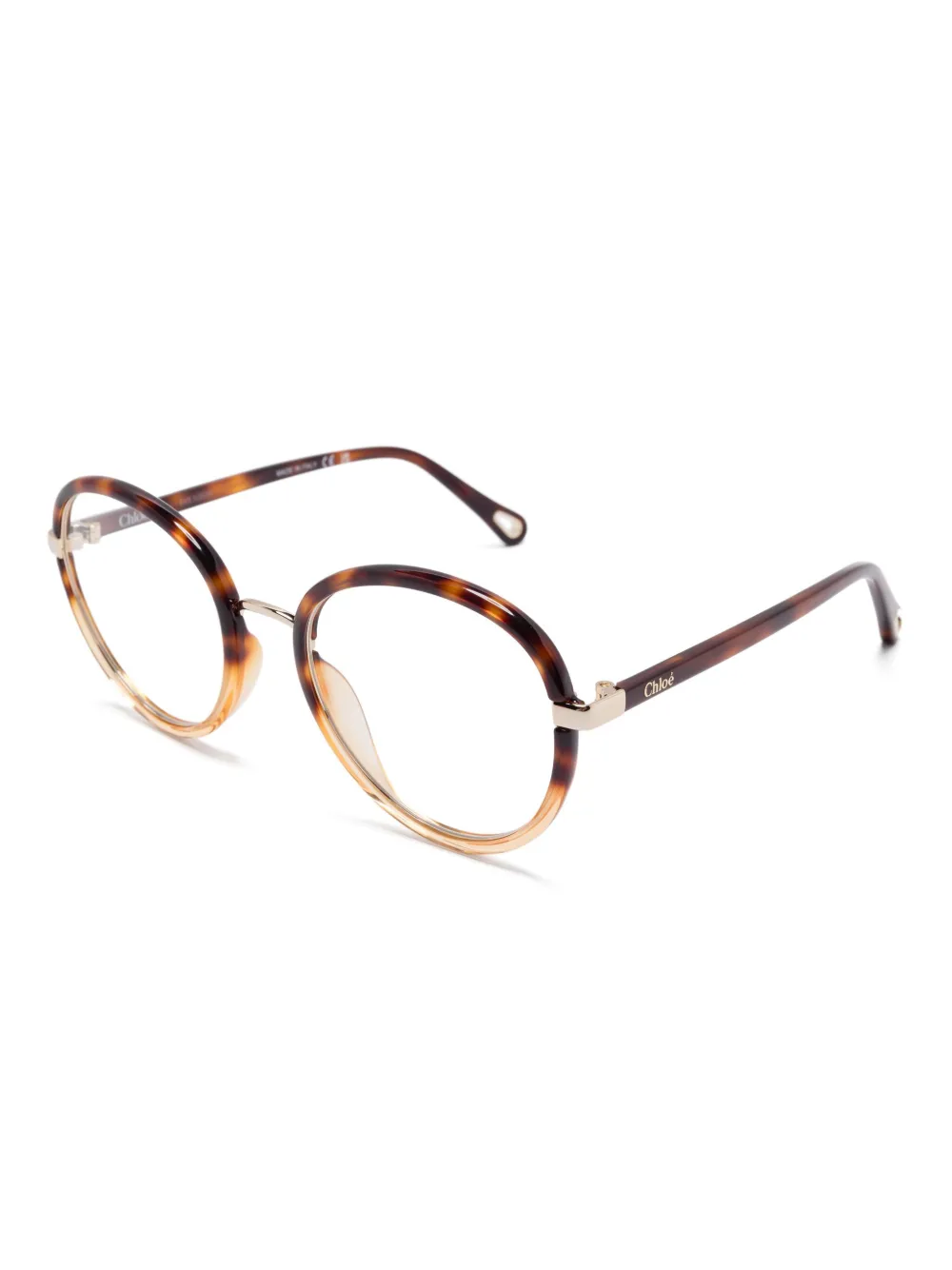 Chloé Eyewear Bril met rond montuur - Bruin