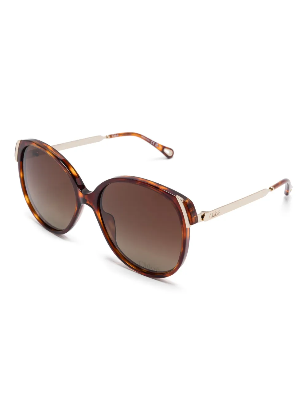 Chloé Eyewear Zonnebril met vlinder montuur - Bruin