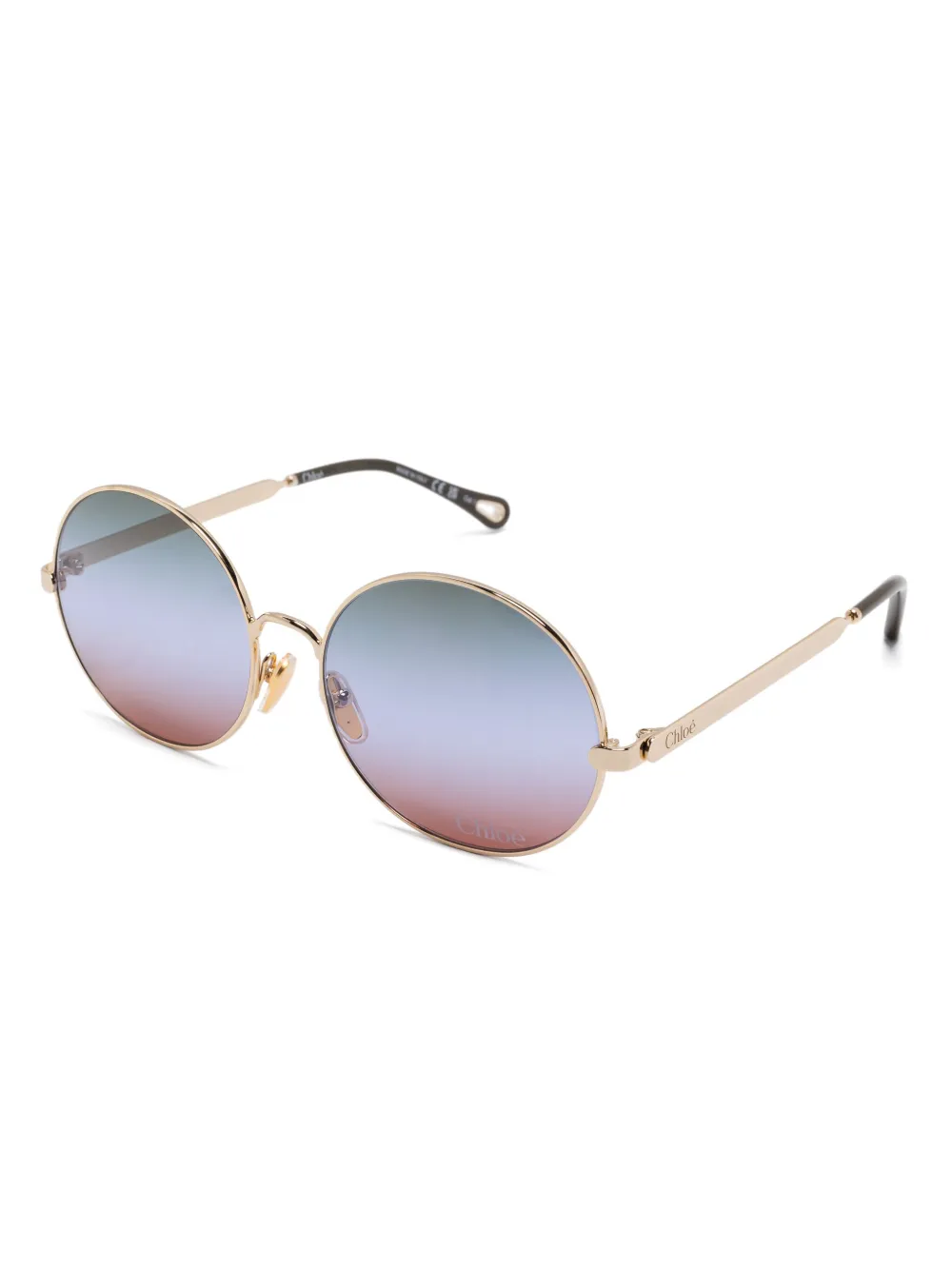 Chloé Eyewear Zonnebril met rond montuur - Goud