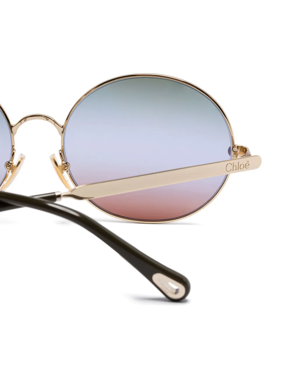 Chloé Eyewear Zonnebril met rond montuur Goud