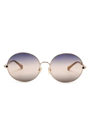 Chloé Eyewear ラウンドフレーム サングラス | ゴールドトーン