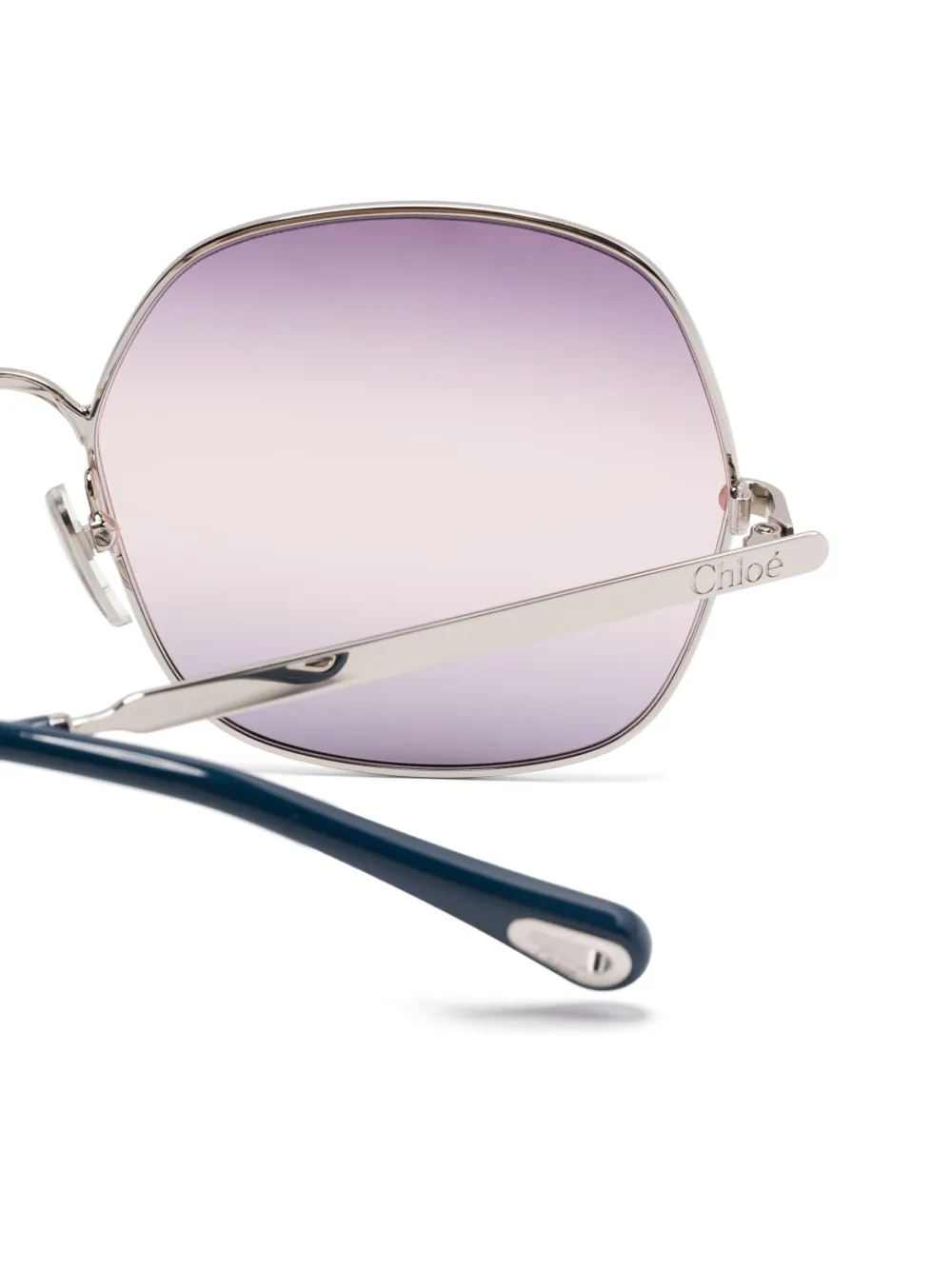 Chloé Eyewear Zonnebril met oversized montuur Zilver