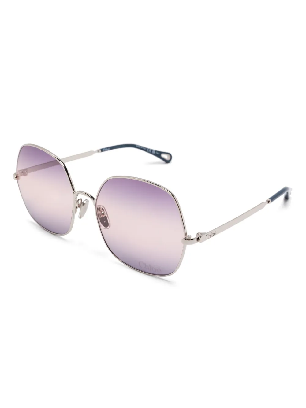 Chloé Eyewear Zonnebril met oversized montuur - Zilver