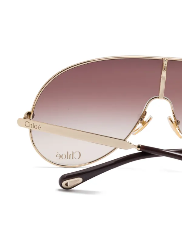 Chloé サングラス ゴールド Chloe - クロエ ライトカラー サングラス ゴールド メタル 新品