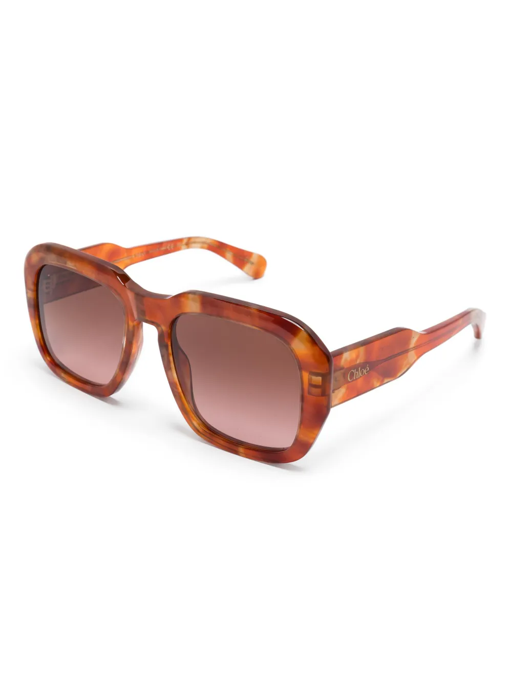 Chloé Eyewear Zonnebril met oversized montuur - Bruin