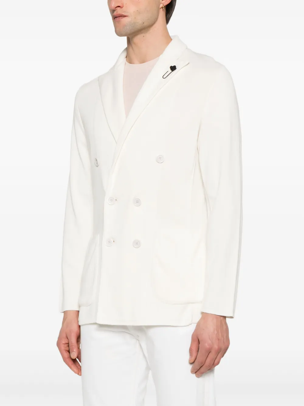 Lardini Gebreide blazer Wit