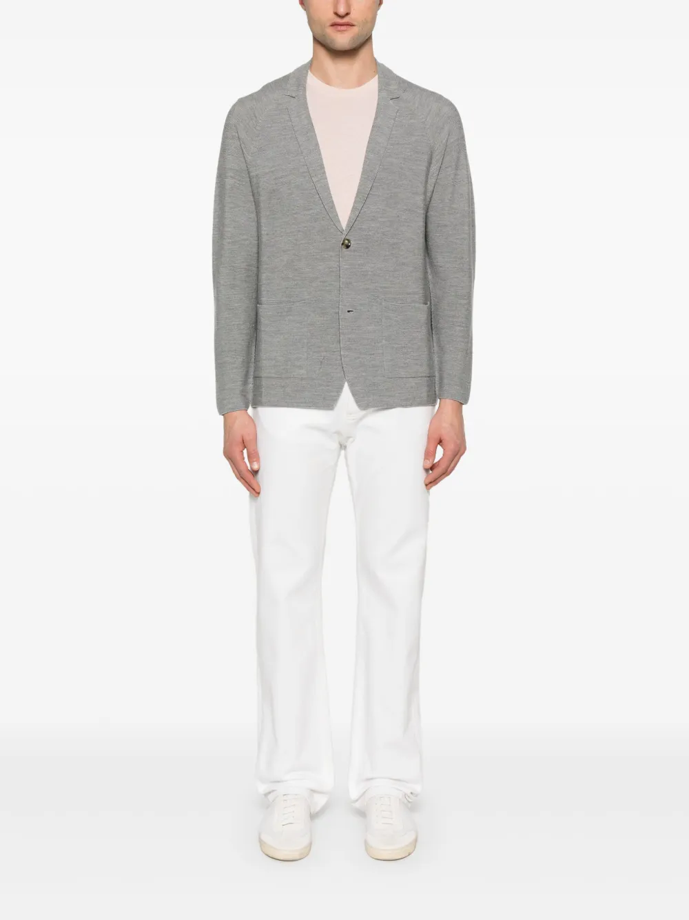 Lardini purl-knit blazer - Grijs