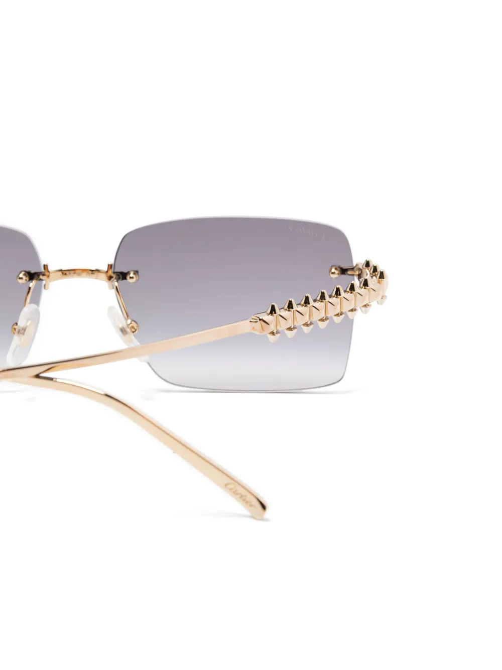 Cartier Eyewear Zonnebril met rechthoekig montuur Goud