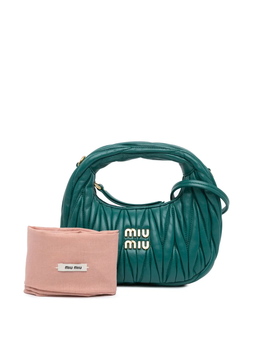 Miu Miu: Wander Mini Hobo Bag (Black) | DSMNY E-SHOP