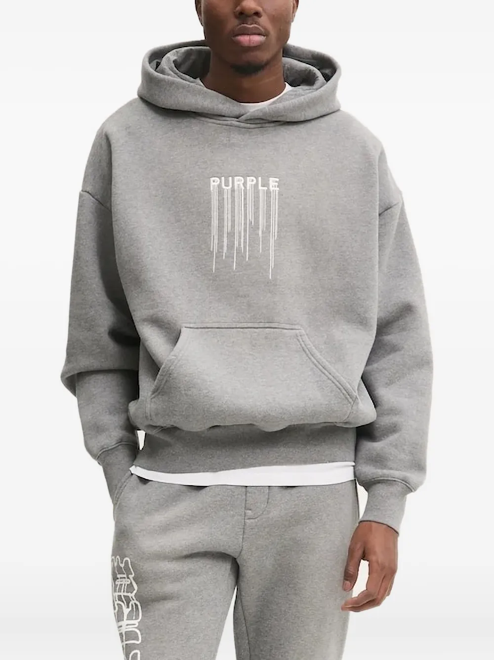 Purple Brand Hoodie met gedruppeld effect Grijs